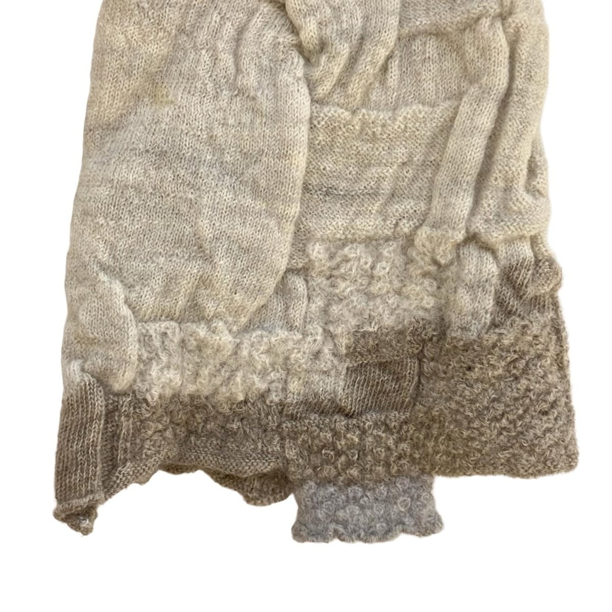 Auth JURGEN LEHL - White Gray Beige Women's Cardigan