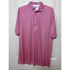 Collars Co Men XL Red Gingham Performance Short Sleeve Dress Polo Shirt Casual