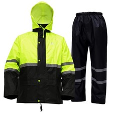 High Visibility Reflective Safety Jacket, Rain Suits for Men Lightweight Rain...