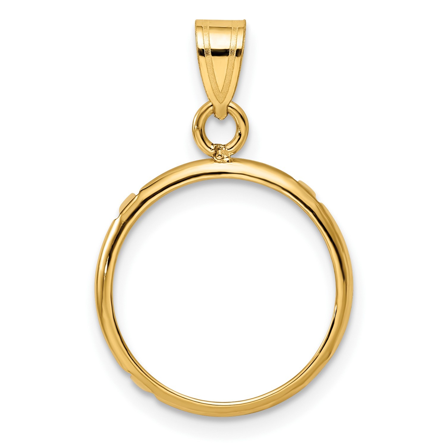 14k Yellow Gold Plain Edge Coin Bezel Pendant Prong Mounting - For ...
