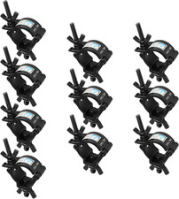 10 Pack Black Truss Clamps, 1-1/2" OD Aluminum Alloy DJ Stage Light Clamp Hook F