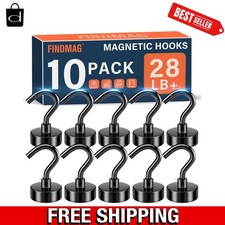10 Pack 80LBS Heavy Duty Magnetic Hooks Magnet Hook for Hanging, Strong Magnetic