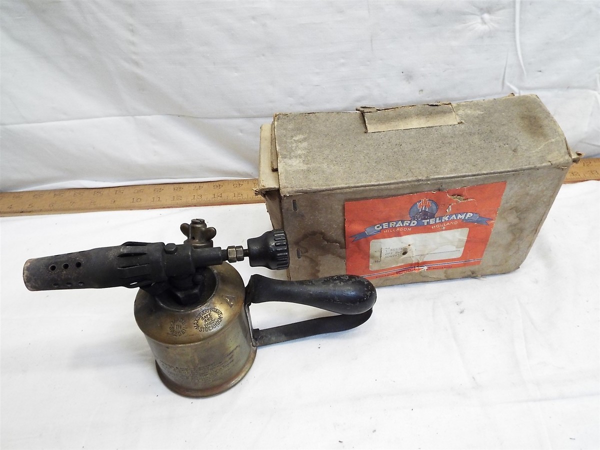 Antique Max Sievert Brass Blow Torch Lamp A Stockholm Sweden Tool