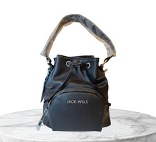 Jack Wills Black Faux Leather Shoulder Bag