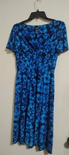 Chaps By Ralph Lauren Floral Crossover Surplice Dress-Blue  Moc Wrap Jersey