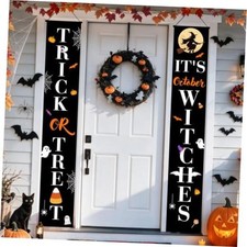Halloween Door Banners Outdoor Halloween Decorations Porch Decor Witches