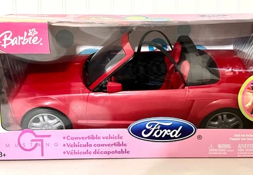 Vintage Barbie Ford Mustang GT Convertible Car Red #B6283 Open Box 2003
