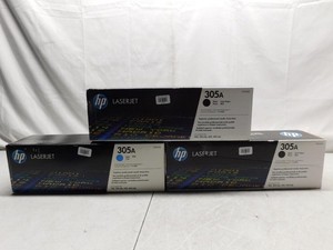 Lot of 3 New Genuine HP 305A Black & Cyan LaserJet Image Toner #31 (LVRC-47696)