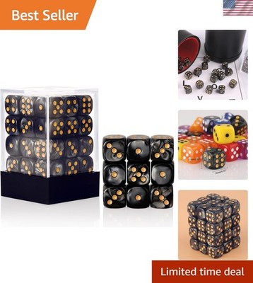 36 Pieces 12mm 6 Sided Mini Dice Set,Pearl Pattern D6 Game Dice Set,6 Sided S...