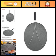 13-Inch Gourmet Odor Absorbing Splatter Screen for Kitchen Cooking, Black