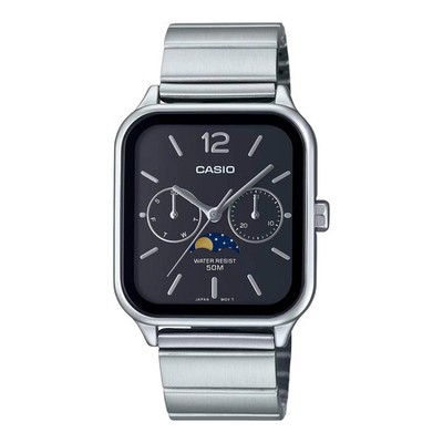 CASIO MTP-M305D-1AV MTP-M305D-1A MOONPHASE QUARTZ ANALOG BLACK DIAL WATCH