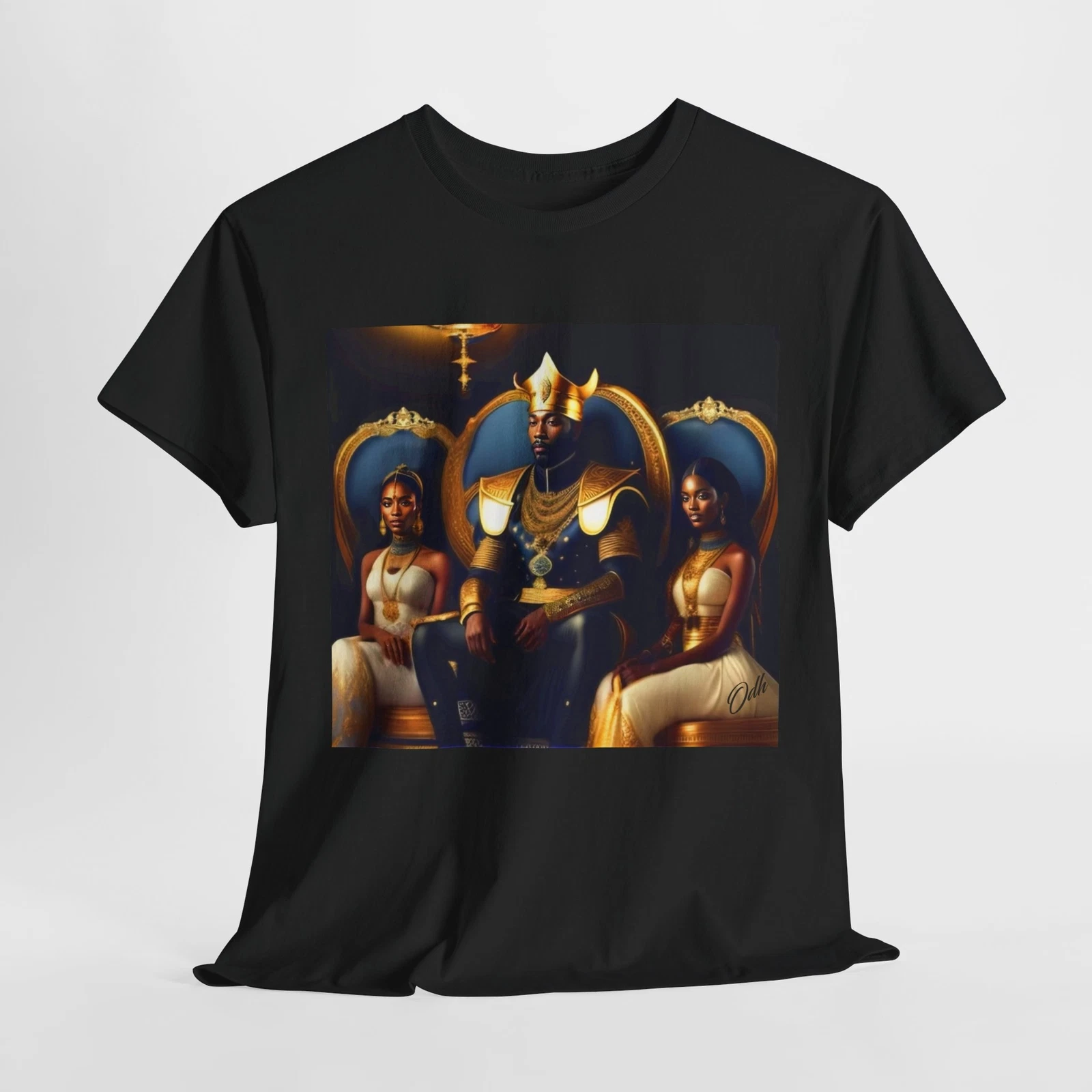 Mens King Tshirt Black King and Queen Black Man Art Tee Polyamorous Clothing
Opens in a new window o