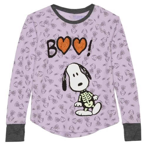 Peanuts Girls Purple Thermal Snoopy 