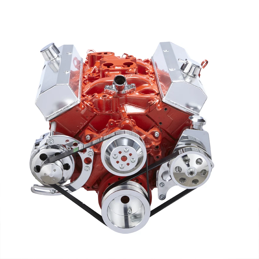 SBC Serpentine Pulley Conversion Kit Power Steering 350 400 Chevy Small Block - Image 3 of 4