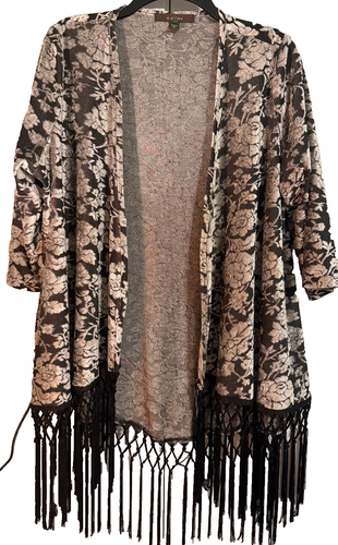 Womens Burnout Velvet Y2K Wrap Gray Black Whimsigoth XL Fringes Goth