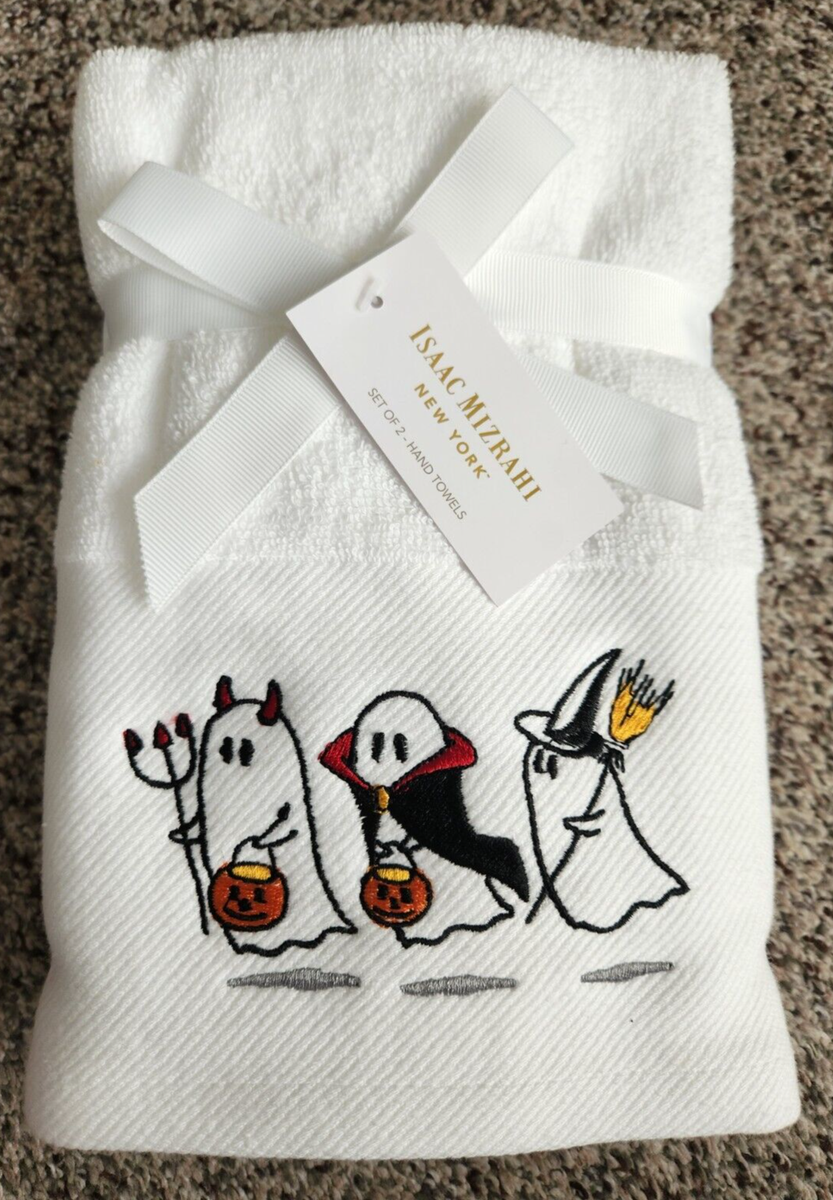 ISAAC MIZRAHI HALLOWEEN 3 GHOSTS Trick or Treating HAND TOWELS