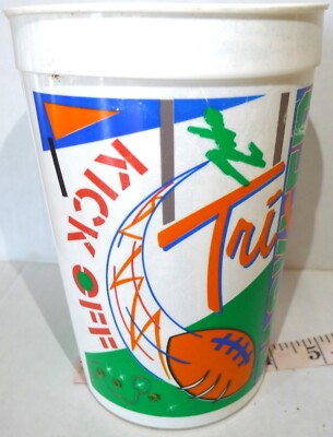 Conoco gas oil NCAA football trivia cup vintage  plastic cup  Doug Flutie