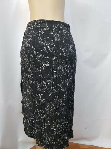 Free People Hi-Lo Wrap Sarong Black Floral Women's Skirt Size 4 #CB2 - Picture 6 of 10