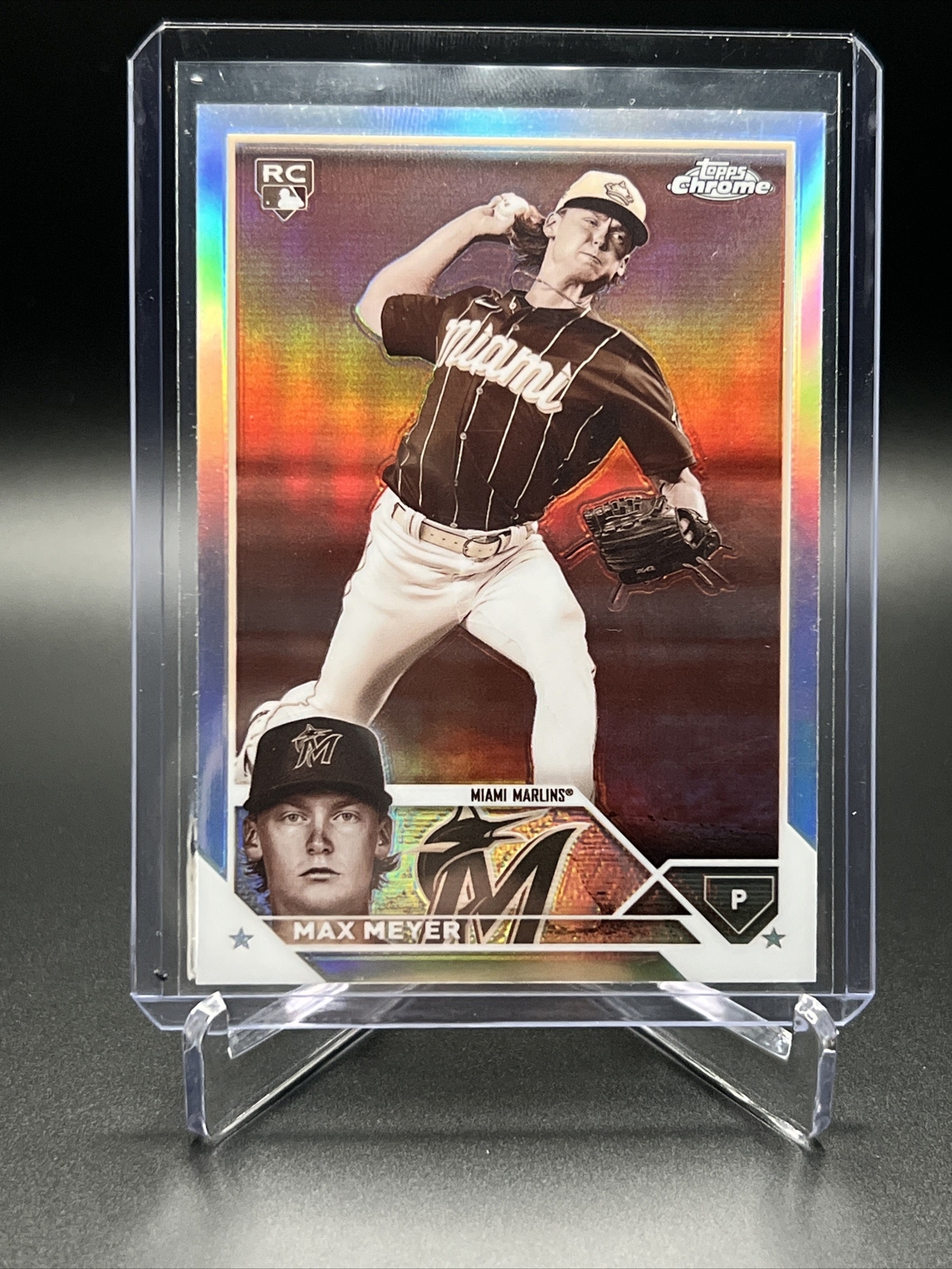 2023 Topps Chrome Max Meyer Sepia Refractor RC #104 Miami Marlins Rookie