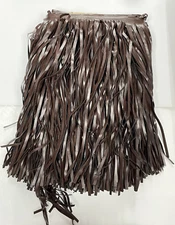 Perial Co BrownFake Leather Fringe (vynal) 12", sold per yard