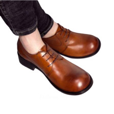 British Mens Dress Formal Real Cow Leather Shoes Lace Up Business Round Toe New