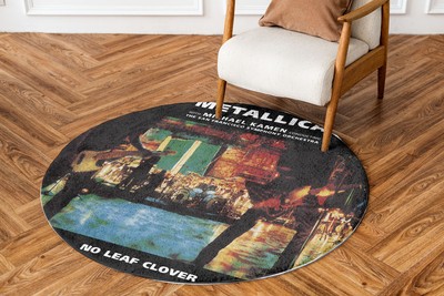 Metallica Rug No Leaf Clover Album Art Round Rug Home Decor Fan-made 24-47in