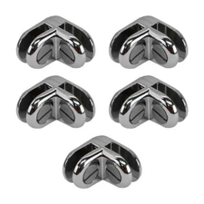 50 PCS CHROME 2 Way Glass Cube Connector Clip 3/16" Tempered Glass Shelf