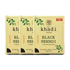 VAGAD'S KHADI HERBAL GRAMODAYA Black Mehndi, Henna Pack of 3 