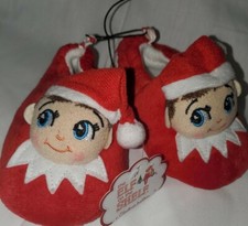 New baby Infant boy girl Unisex Christmas House Slippers elf on the shelf Sz 2