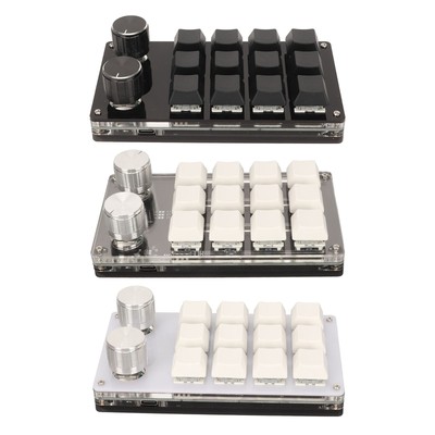New Mini 12 Key Keypad With 2 Knob Blue Switch DIY Programmable Wired Connection