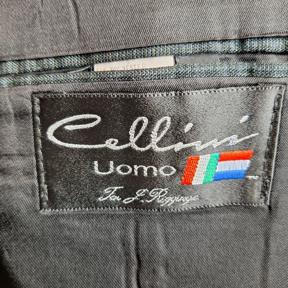 Traje Cellini Uomo 2 Piezas Hombre 40L 30X32 Gris Cuadros Doble Pecho Foto 2 de 4