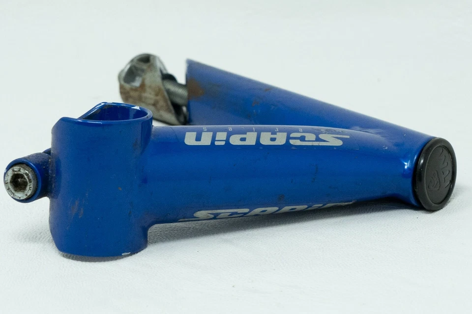 ITM SCAPIN 钢制复古 QUILL STEM 25.8 1 英寸旧山地车山地自行车蓝色复古 — 第 3/4 张图片