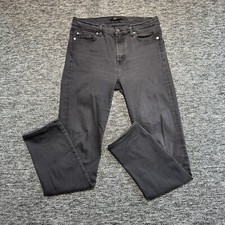 7 For All Mankind Jeans Womens W31 L30 Grey Denim Skinny Fit Stretch Zip Fly