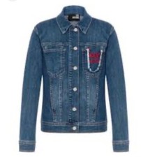 Love Moschino Logo Embroidery Super Stretch Denim Jacket . Size S-4