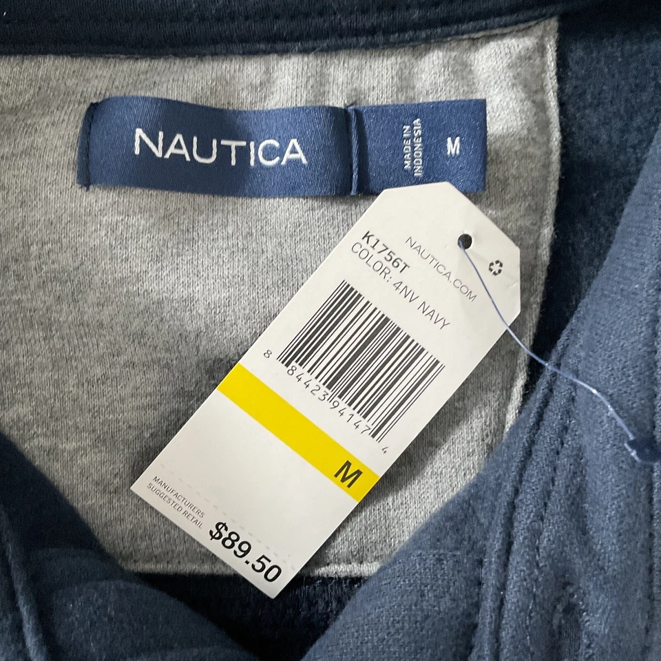 Camisa manga longa Nautica lã super macia tamanho M azul marinho - Imagem 4 de 4