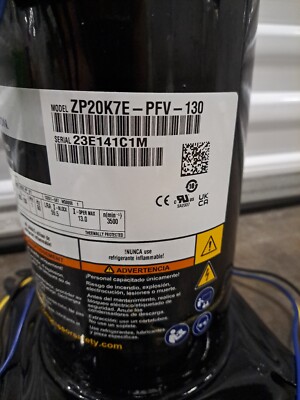 ZP20K7E-PFV-130 Copeland 1.8 Ton Scroll Compressor R410A 208/230V