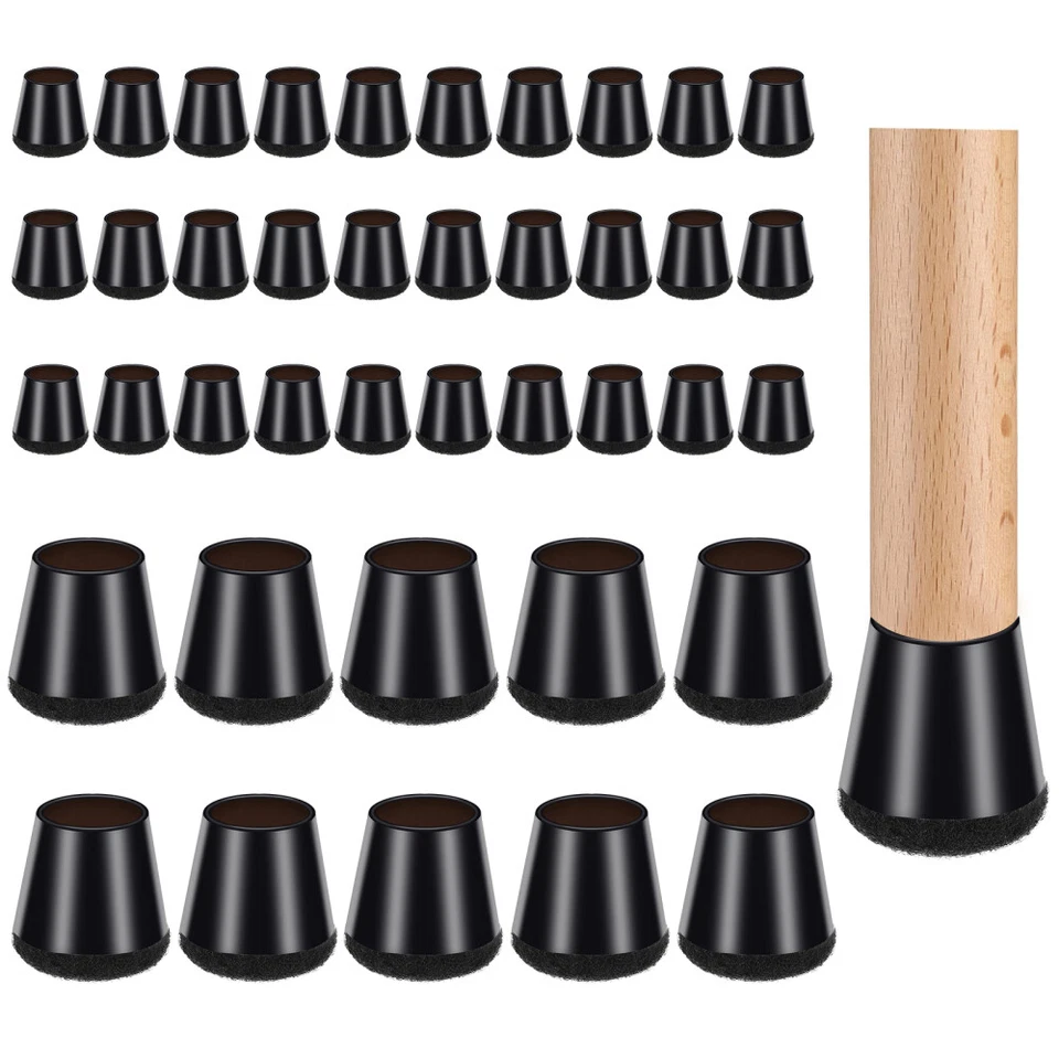 40 Stk Flexible Stuhlbein Schutzkappen Filzgleiter Bodenschutz Schoner Elastisch - Bild 2 von 4