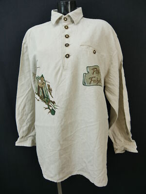 Size M costume shirt solo beige with raft appliqué protruding shirt th2408
