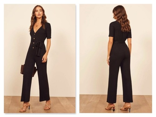 Reformation Jeans Black Camille Ribbed 