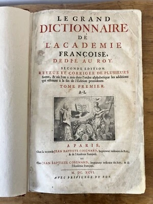 Le Grand Dictionnaire de l’Académie Françoise - 1696- 2 vol RARE - Photo 1/4