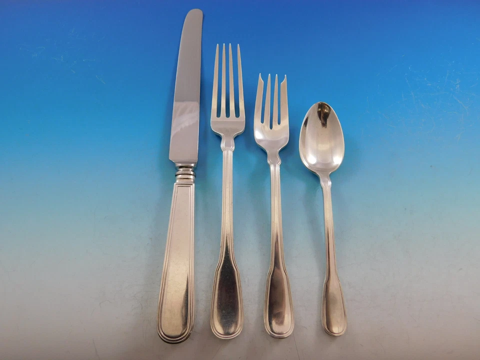 Hamilton Gramercy by Tiffany Sterling Silver Flatware Set Service 40 pcs Dinner - Image 3 of 4