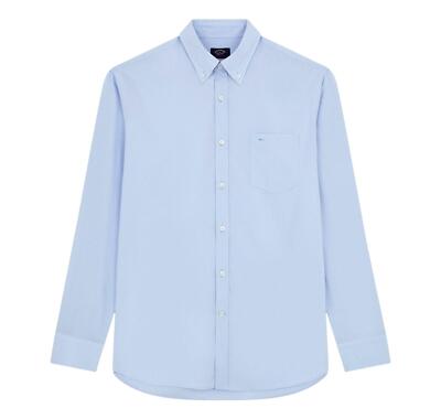 PAUL SHARK Baumwollhemd Popeline Button Down Farbe Himmel C0P3001