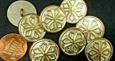 8 Copper Tone Metal White Finish Shank Buttons Just Over 3/4" 19.5mm 7439