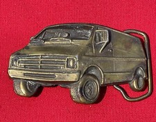 Vintage 1978 Dodge Van Metal Belt Buckle Bergamot Brass Works Made In USA