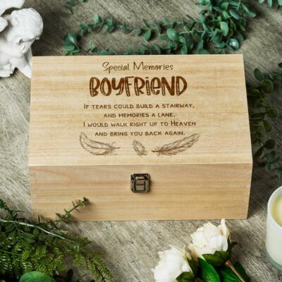Boyfriend Remembrance Large Wooden Memory Keepsake Box Gift HB-181