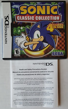 CASE BOOKLET ONLY, NO GAME SONIC CLASSIC COLLECTION NINTENDO DS, 2010 SEGA