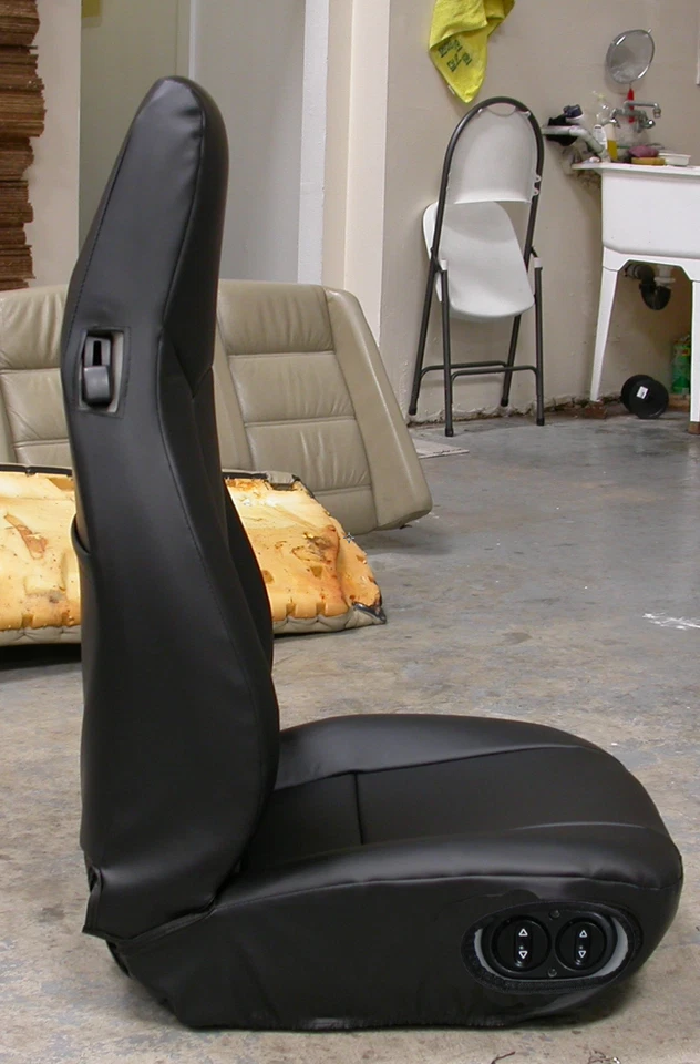 for PORSCHE 911 928 944 968 IGGEE S.LEATHER CUSTOM MADE FIT SEAT COVERS BLACK - Image 3 of 4