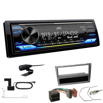 JVC DAB+ Bluetooth inkl. Antenne Autoradio für Opel Corsa C 2000-2004 aluminium