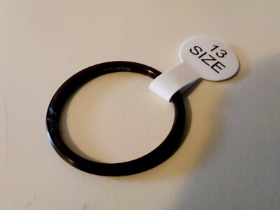 Size 13 Black Unisex Titanium Band Ring. New. Opened only for photographing. Mak