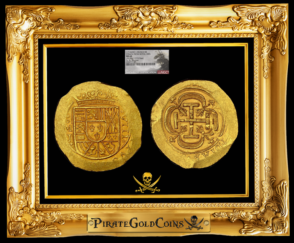 KIP WAGNER'S PERSONAL MEXICO 1714 8 ESCUDOS 1715 FLEET SHIPWRECK